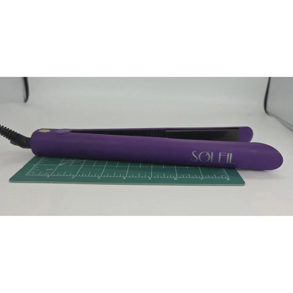 Soleil Professional Solid Ceramic Flat Iron Magnetized Plates Purple Pre-owned